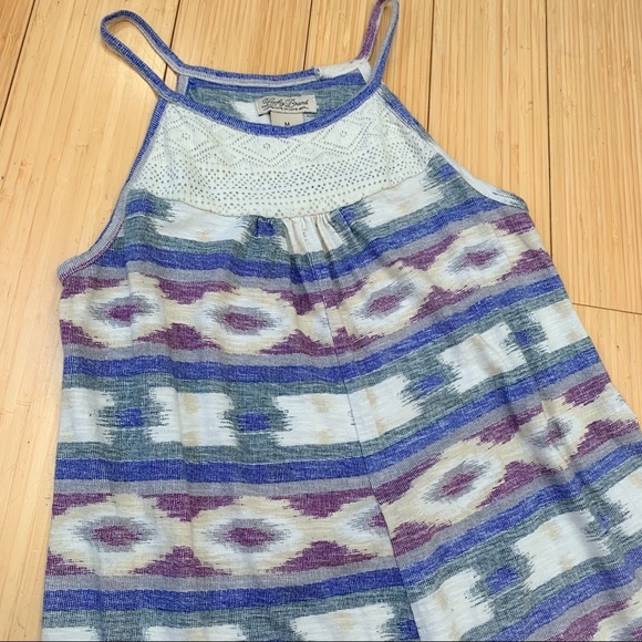 Girls Lucky Brand Muted Ikat Maxi Dress, L 10 - Picture 2 of 6